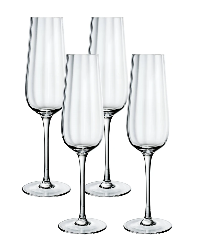 Villeroy & Boch Rose Garden Flute Glass, Set of 4