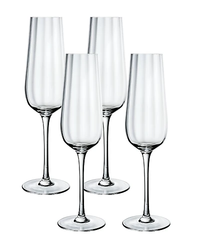 Villeroy & Boch Rose Garden Flute Glass, Set of 4