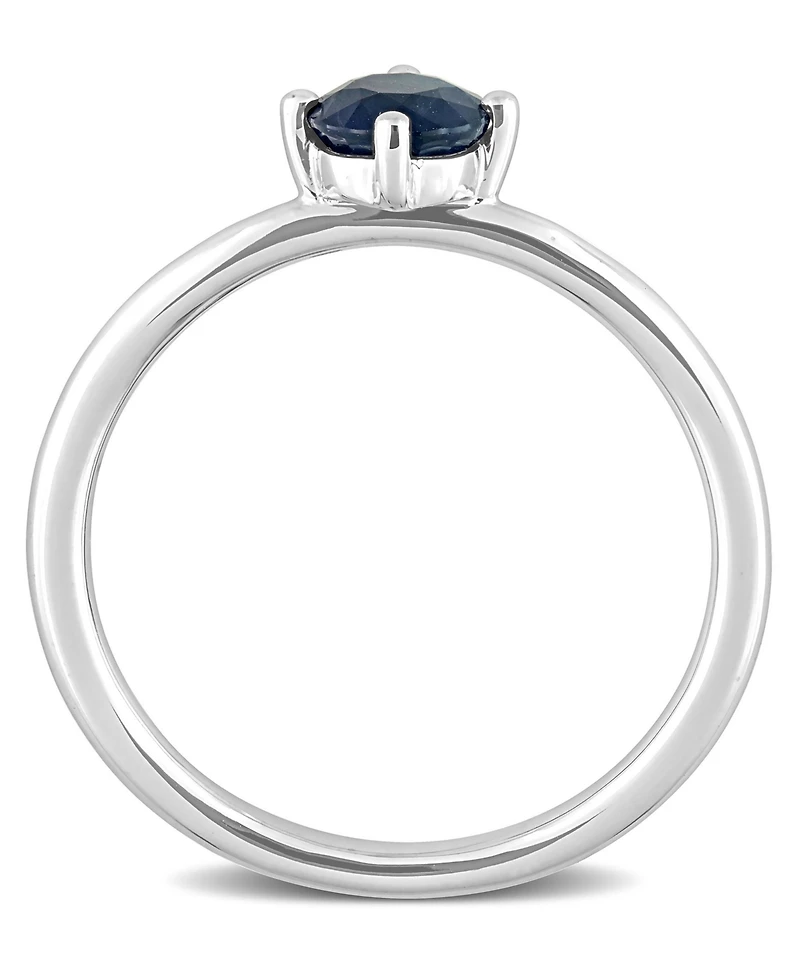 Sapphire (5/8 ct. t.w.) Solitaire Stackable Ring 10K White Gold