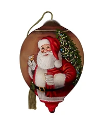 Ne'Qwa Art 7221123 Milk and Cookies for Santa Hand-Painted Blown Glass Ornament