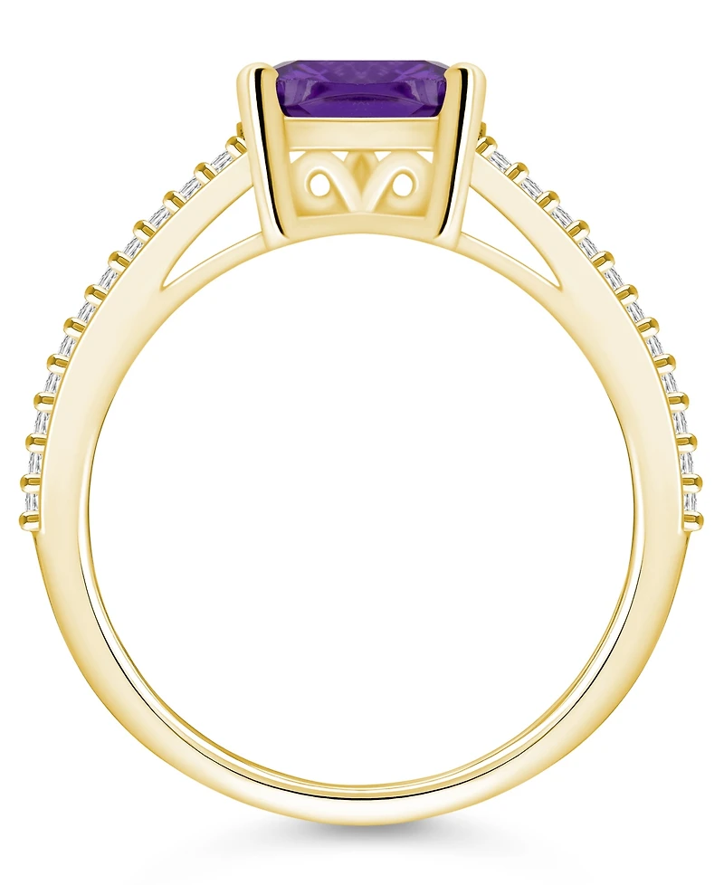 Macy's Amethyst and Diamond Accent Ring 14K Yellow Gold