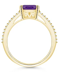 Macy's Amethyst and Diamond Accent Ring 14K Yellow Gold