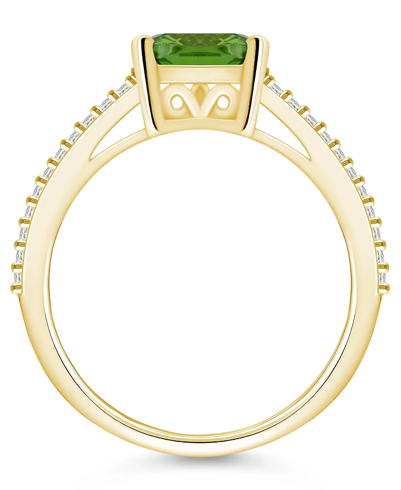 Macy's Peridot and Diamond Accent Ring 14K Yellow Gold