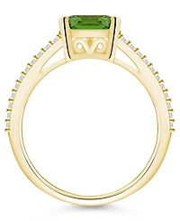 Macy's Peridot and Diamond Accent Ring 14K Yellow Gold