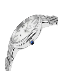 Gevril Women's Genoa Swiss Quartz Silver-Tone Stainless Steel Bracelet Watch 36mm