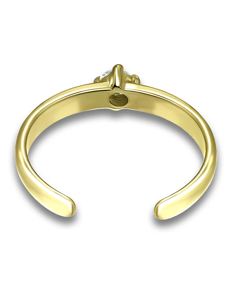 Giani Bernini Solitaire Cubic Zirconia 18K Rose Gold and Over Silver, Sterling Silver Toe Ring