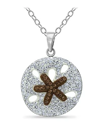 Giani Bernini Crystal Sand Dollar Pendant Sterling Silver Necklace