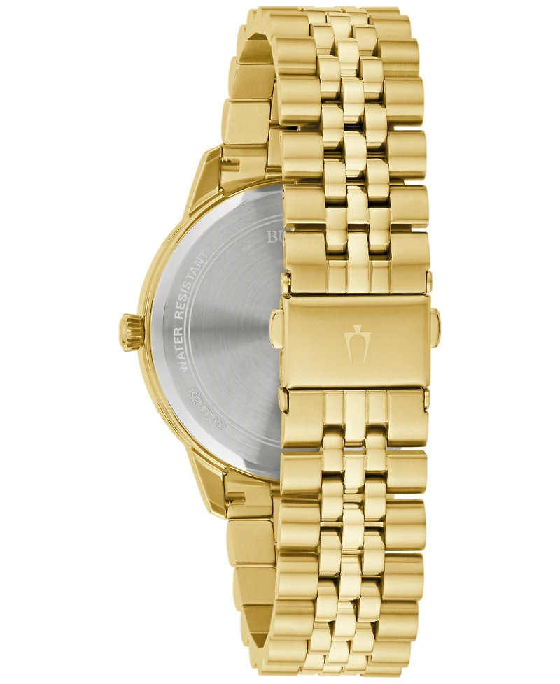 Bulova Men's Classic Diamond Accent Gold-Tone Stainless Steel Bracelet Watch 41mm