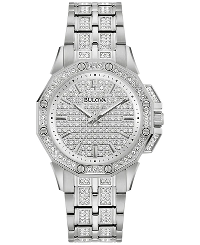 Bulova Women's Crystal Octava Stainless Steel Bracelet Watch 34mm