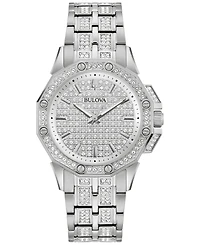 Bulova Women's Crystal Octava Stainless Steel Bracelet Watch 34mm