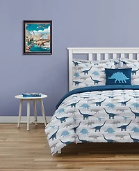 Alex + Bella Dino Chambray Dark Blue 4-Piece Microfiber Comforter Set - Full