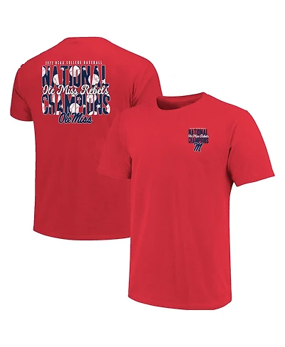 Women's Red Ole Miss Rebels 2022 Ncaa Men's Baseball College World Series Champions 2-Hit T-shirt