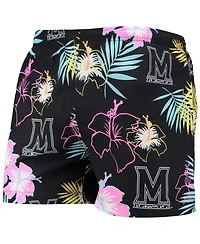 Men's Foco Black Maryland Terrapins Neon Floral Swim Trunks