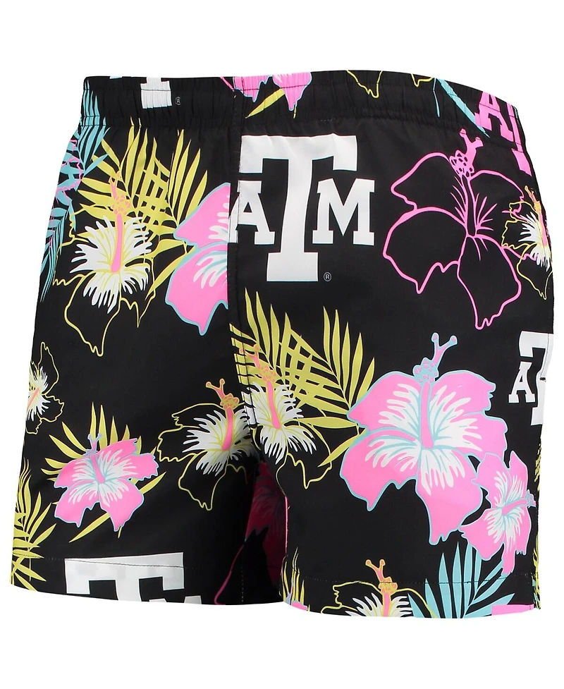 Men's Foco Black Texas A&M Aggies Neon Floral Swim Trunks