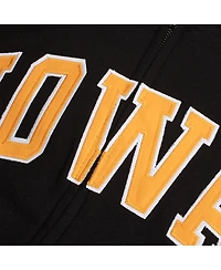 Women's Stadium Athletic Black Iowa Hawkeyes Arched Name Full-Zip Hoodie