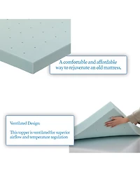 Nestl Gel Infused Mattress Topper Ventilated Design Memory Foam 4" Mattress Pad