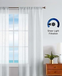 Nautica Erasmus Sheer Rod Pocket Window Curtain Panel Pair, 38" x 84"