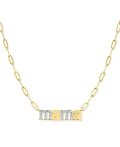 Diamond Mama 18" Pendant Necklace (1/10 ct. t.w.) in 14k Gold-Plated Sterling Silver