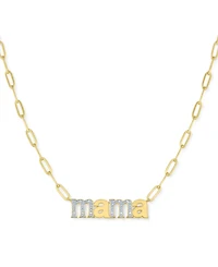 Diamond Mama 18" Pendant Necklace (1/10 ct. t.w.) in 14k Gold-Plated Sterling Silver