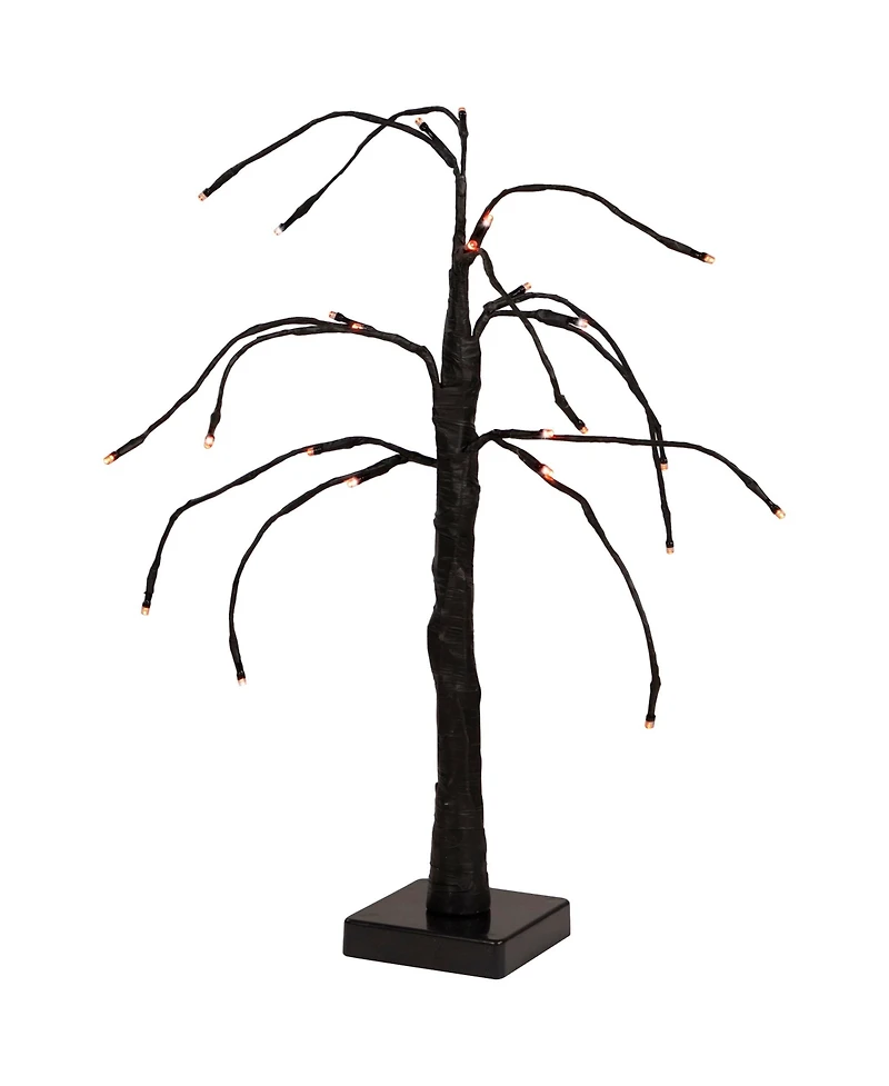 Led Lighted Weeping Halloween Twig Tree with Orange Lights, 24"