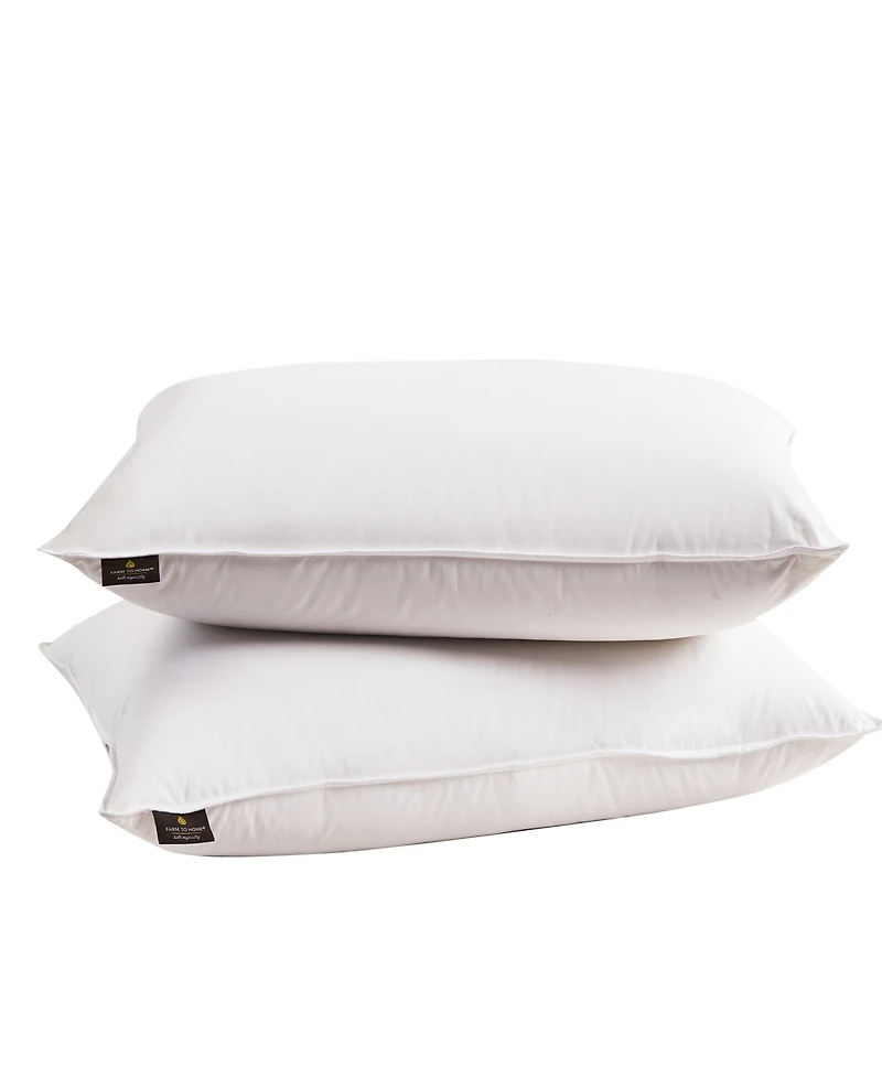 Farm to Home Softy-Around White Feather & Down Cotton 2-Pack Pillow