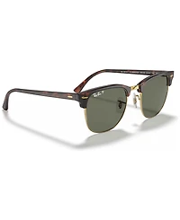 Ray-Ban Unisex Polarized Low Bridge Fit Sunglasses, RB3016F Clubmaster Classic 55
