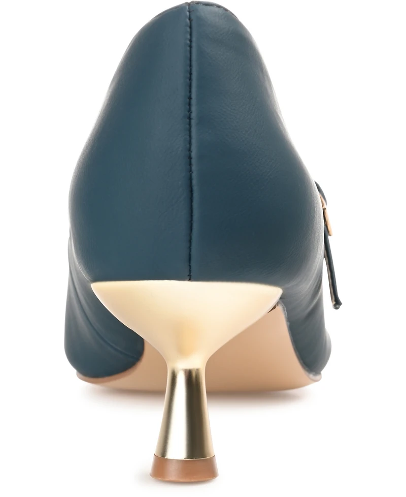 Journee Collection Women's Manza Pointed Toe Mary Jane Kitten Heel Pumps