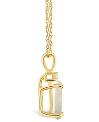 Opal (1/2 ct. t.w.) and Diamond Accent Pendant Necklace 14K White Gold or