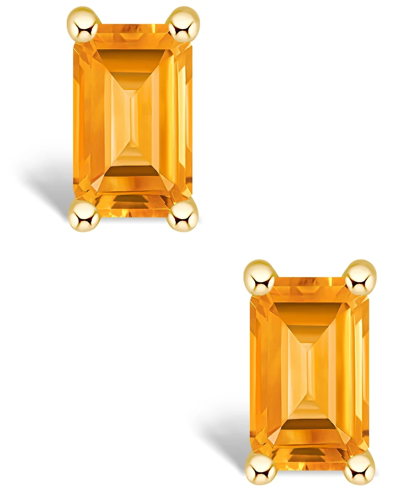 Citrine (5/8 ct. t.w.) Stud Earrings 14K White Gold or Yellow