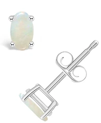 Opal (1/3 ct.t.w) Stud Earrings 14K White Gold or Yellow