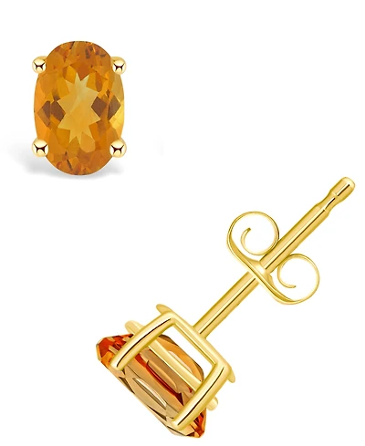 Citrine (7/8 ct. t.w.) Stud Earrings 14K Yellow Gold or White