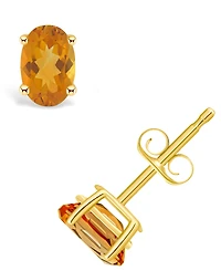 Citrine (7/8 ct. t.w.) Stud Earrings 14K Yellow Gold or White