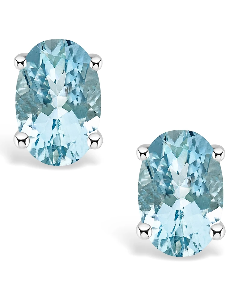 Aquamarine (3/4 ct. t.w.) Stud Earrings 14K Yellow Gold or White