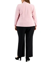 Kasper Plus Size Blazer Printed Cowl Neck Top Modern Dress Pants