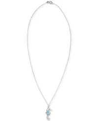 Blue Topaz Seahorse 18" Pendant Necklace (1 ct. t.w.) in Sterling Silver