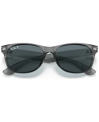 Ray-Ban Unisex New Wayfarer Classic 55 Polarized Low Bridge Fit Sunglasses, RB2132F55-p