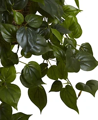 Nearly Natural Philodendron Uv-Resistant Indoor/Outdoor Artificial Plant Hanging Basket