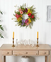 Nearly Natural Mixed Flower Wreath