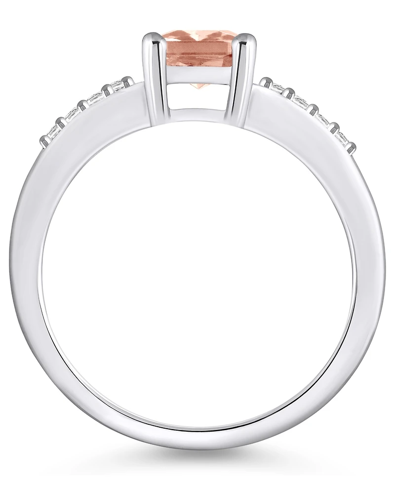 Morganite (1-3/8 ct .t.w.) and Diamond (1/8 Ring 14K Yellow Gold