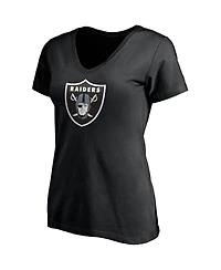 Women's Fanatics Darren Waller Black Las Vegas Raiders Player Icon Name and Number V-Neck T-shirt