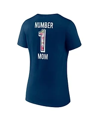 Women's Fanatics Navy Chicago Bears Plus Mother's Day #1 Mom V-Neck T-shirt