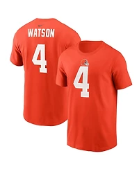Men's Nike Deshaun Watson Orange Cleveland Browns Player Name & Number T-shirt