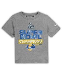 Toddler Boys and Girls Nike Heathered Gray Los Angeles Rams Super Bowl Lvi Champs Trophy T-shirt