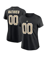 Women's Nike Tyrann Mathieu Black New Orleans Saints Player Name & Number T-shirt