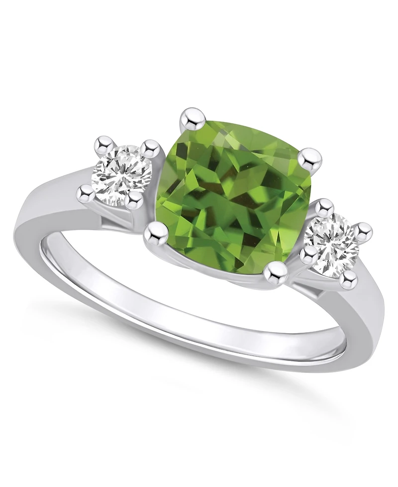 Macy's Peridot (2-3/8 ct. t.w.) and Diamond (1/3 Ring 14K White Gold