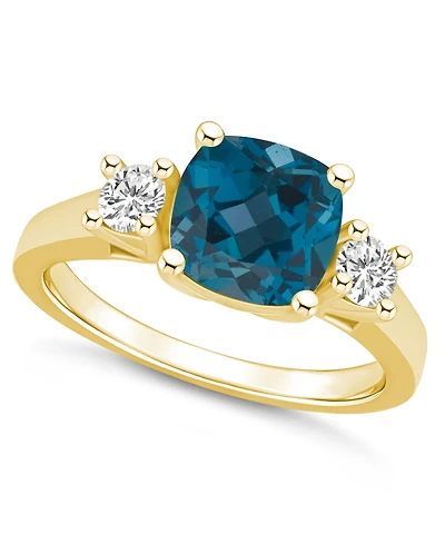 Macy's London Blue Topaz (2-3/4 ct. t.w.) and Diamond (1/3 Ring 14K Yellow Gold