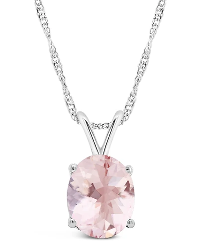 Macy's Morganite (2-1/2 ct. t.w.) Pendant Necklace in 14K White Gold