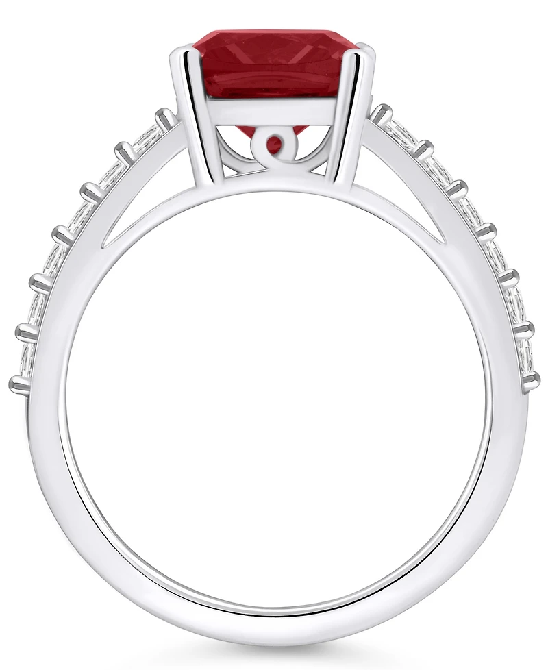 Macy's Garnet (2-3/4 Ct. T.w.) and Diamond (1/3 Ring 14K White Gold