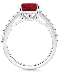 Macy's Garnet (2-3/4 Ct. T.w.) and Diamond (1/3 Ring 14K White Gold