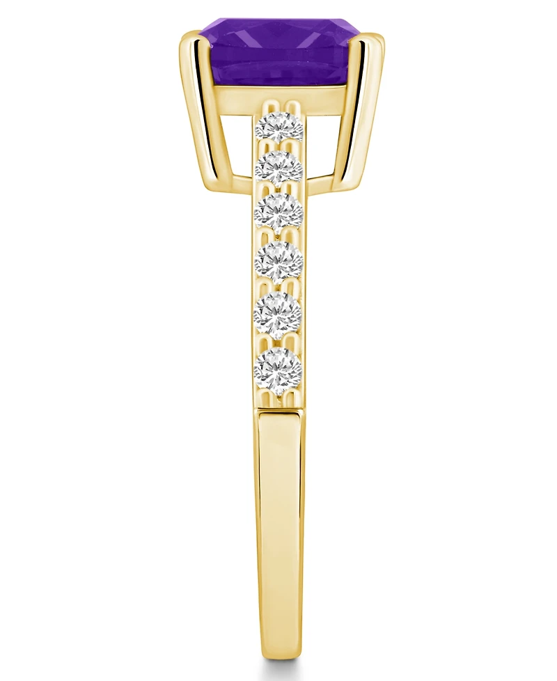 Macy's Amethyst (2 Ct. T.w.) and Diamond (1/3 Ring 14K Yellow Gold